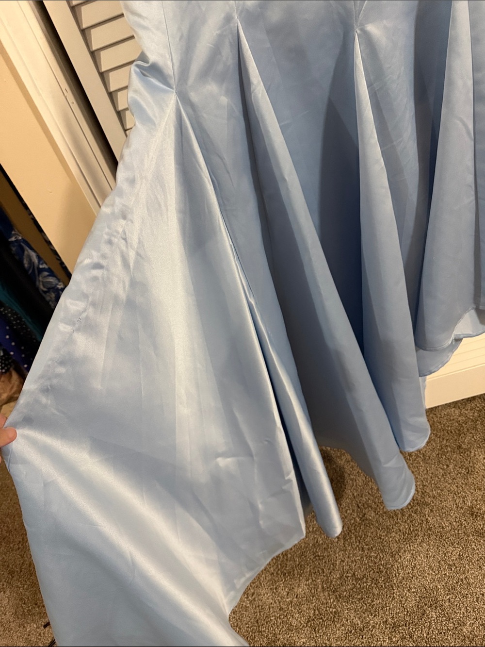 Mac Duggal Strapless Light Blue Satin Gown with Oversized Bow - Picture 13 of 14